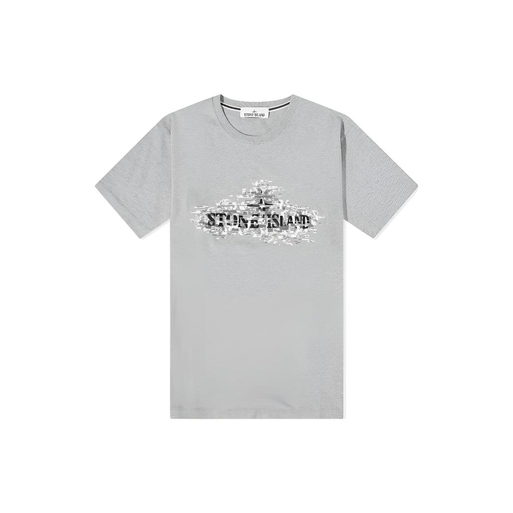 Stone Island Letter Print Crew Neck Loose Fit Short Sleeve T-Shirt Men tops Gray 78152NS90-V0M64