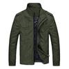 Solid Color Men Coat Stand Collar Top Two Pockets Zipper Closure Casual Jacket for Autumn