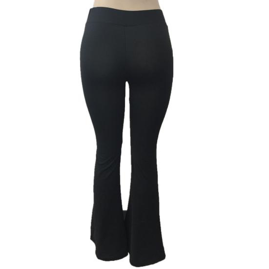 

Офисный леди однотонные брюки клеш с высокой талией, узкие брюки с широкими штанинами S чёрный