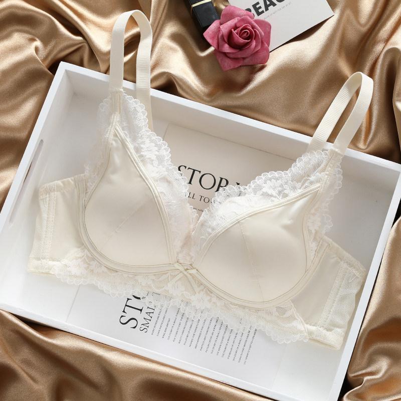 Lace natal year red female show big anti-sagging collection breast no steel ring sexy bra cover