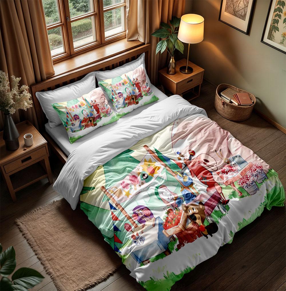 Laughing Cartoon Duvet Cover Set King Queen Double Full Twin Single Size Bed Linen Set