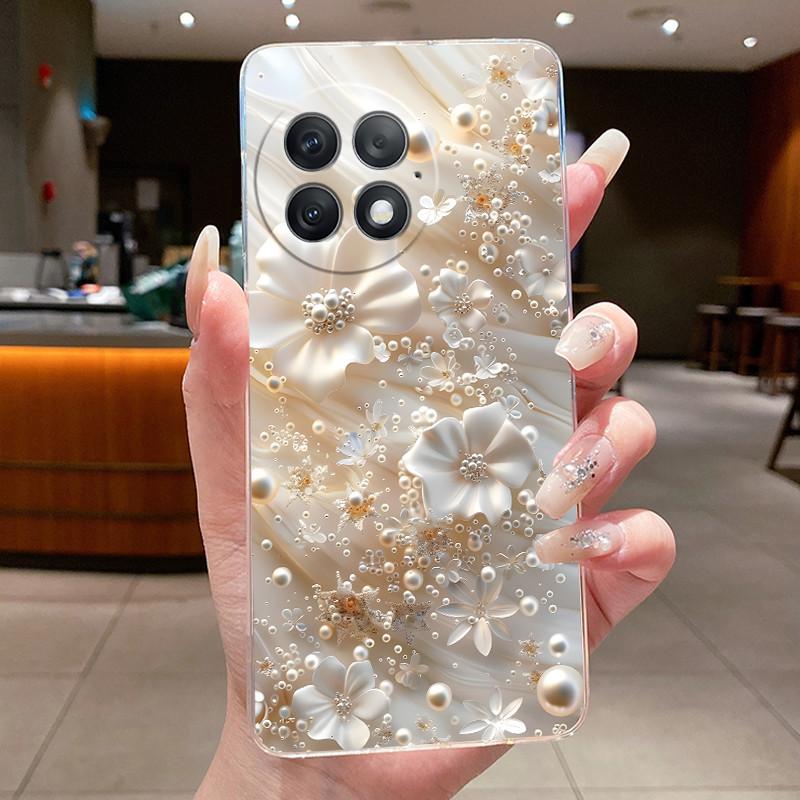 

For OnePlus ACE 2 3 Pro Case Flower Butterfly Phone Capa OnePlus ACE 3 2 Pro 2Pro 3Pro Soft Silicone Transparent TPU Jelly Cover OnePlus Ace 3 Pro