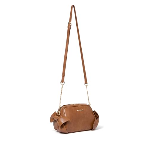 Jill Stuart Pecot Shoulder Bag with Ribbon Design, Feminine and Vintage Style, JSLH5ES1, Camel, Women's