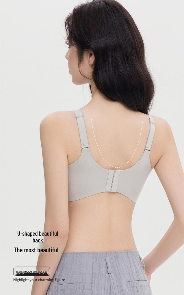 Lace Trim Seamless Deep V Soft Support Wireless Bra for Small Busts