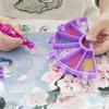 Diamond Painting Tool Kit with Fan Shaped Sorting Tray Resin Pen Interchangeable Tips Wax Pads Scraper Brush Stands and Spoon for DIY Crafts