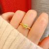 Exquisite Gold Brushed Square Ring - Luxurious Gift for Women