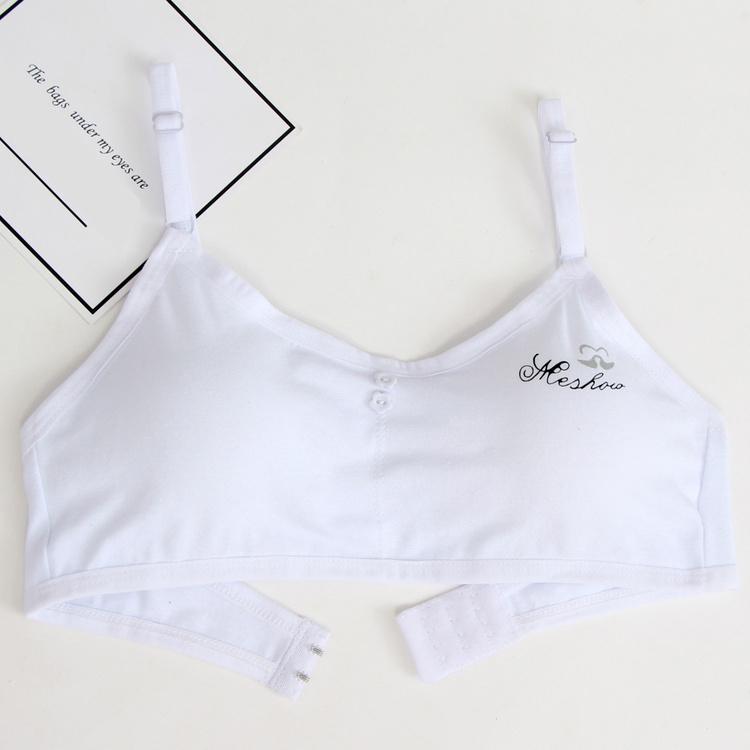Young Kids Girls Soft Cotton Sling Bra Vest Comfy Breathable Puberty Teenage Solid Underwear