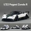 1/32 Pagani Zonda R Spielzeugauto Modell RMZ CiTY Druckguss Metall Miniatur Supersport Sound & Licht Kollektion Pull Back Geschenk für Jungen