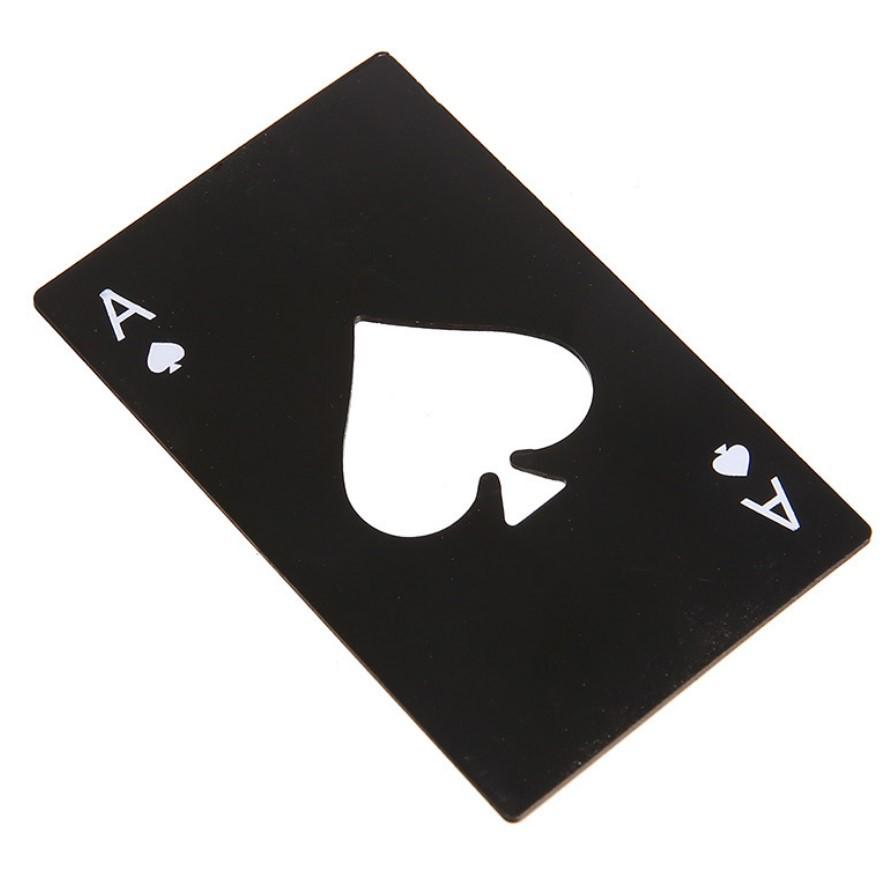 

1PC Multifunction Credit Card Bottle Opener Beer Bottle Picker Opener Poker Creative Pocket Metal Black Peach A Stainless Steel