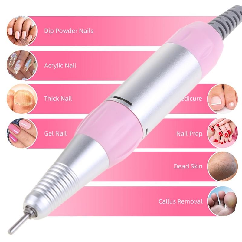 Handheld Nail Drill Machine 30000rpm Professional Nail Drill Electric Nail File Kits for Nail Shaping Buffing Gel Nails