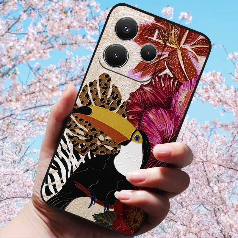 For Xiaomi Redmi Note 14 5G 4G Cases 3D Relief Embossed Retro Soft Silicone Covers For Redmi Note 14 5G Global Version 3D Cases