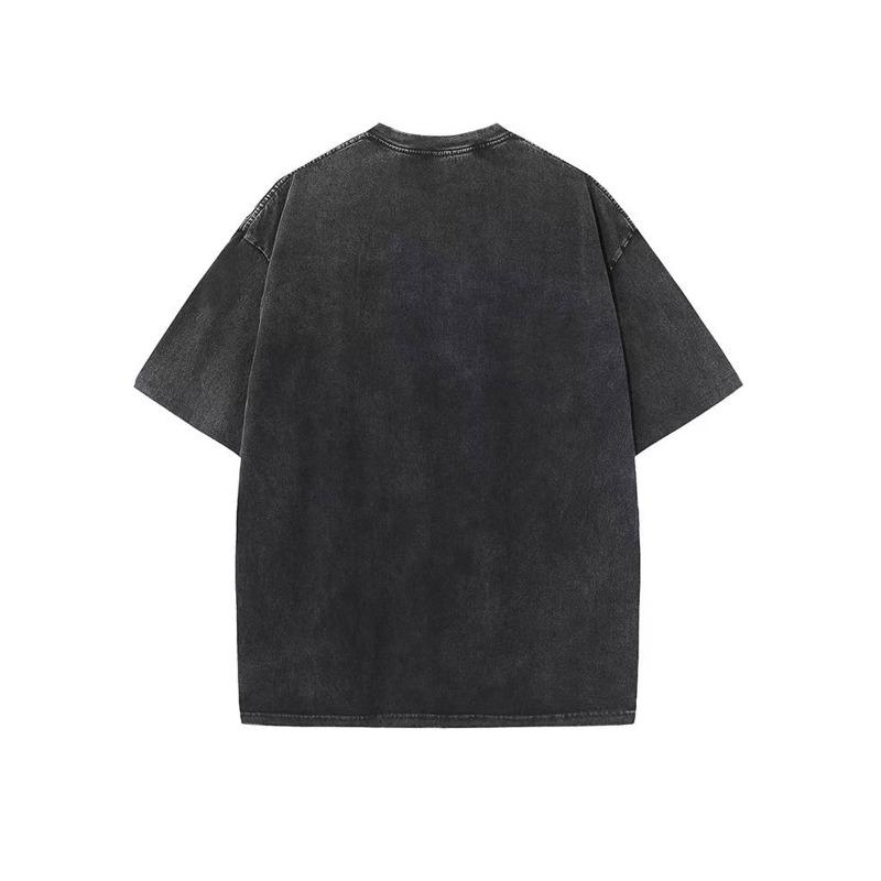 European sizes Men'S Fashion T-Shirt Featuring a Trendy Street Retro Design with Printed Patterns on Both The Front And Back