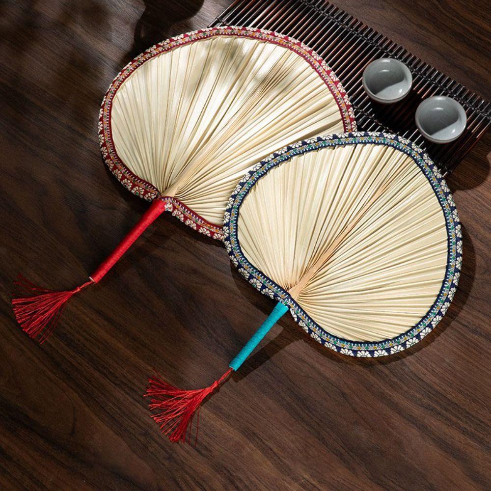 

with Tassel Handheld Fan Hemming Summer Fan Practical Palm Leaf Fan Summer S