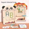 Wooden Magnetic Bead Maze Puzzle for Kids - Montessori Educational Toy