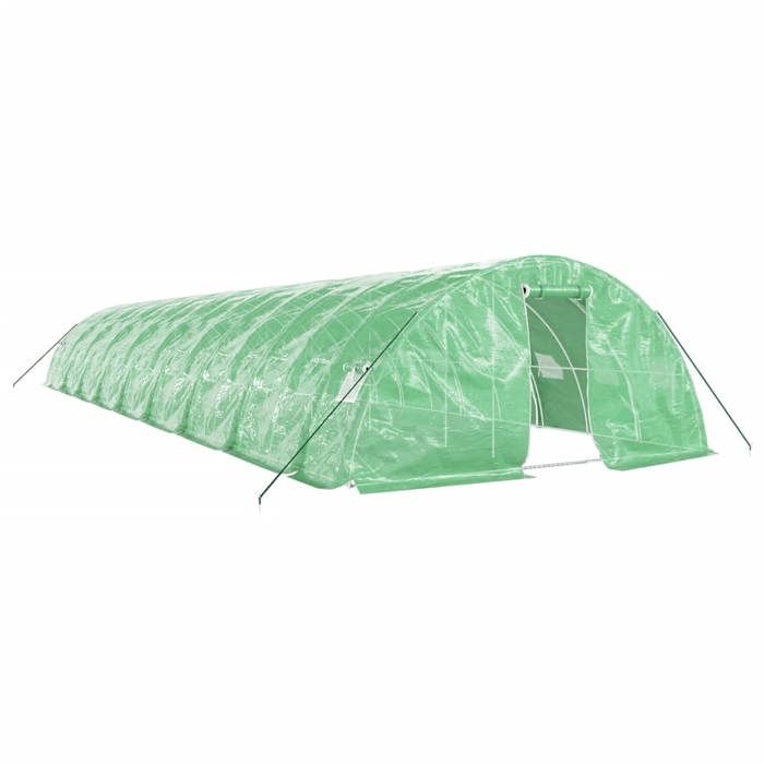 VidaXL Greenhouse with Green Steel Frame 90 M² 18x5x2.3 M, Polytunnel, Cold Frame, Tomato Greenhouse, Garden Greenhouse, 3188090
