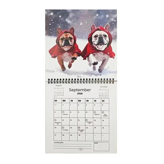 Französische Bulldogge Kalender 2026 Januar 2026 - Dezember 2026 12 Monatskalender Lustiger Frenchie Wandplaner für Zuhause Büro