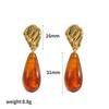 Geometric Resin Earrings For Women With Stainless Steel Design Trendy Jewelry