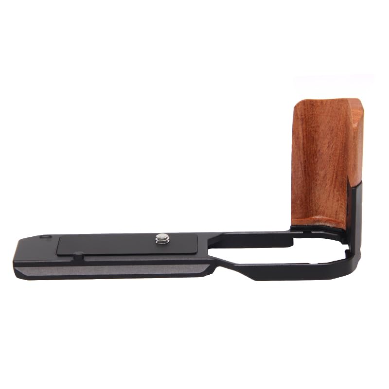 SIUTATDSH Camera Grip for Panasonic and Nikon Quick Release Plate with Wooden Battery Tripod Arca Swiss Compatible ZF/ZF Cameras, L-Shaped Handle,