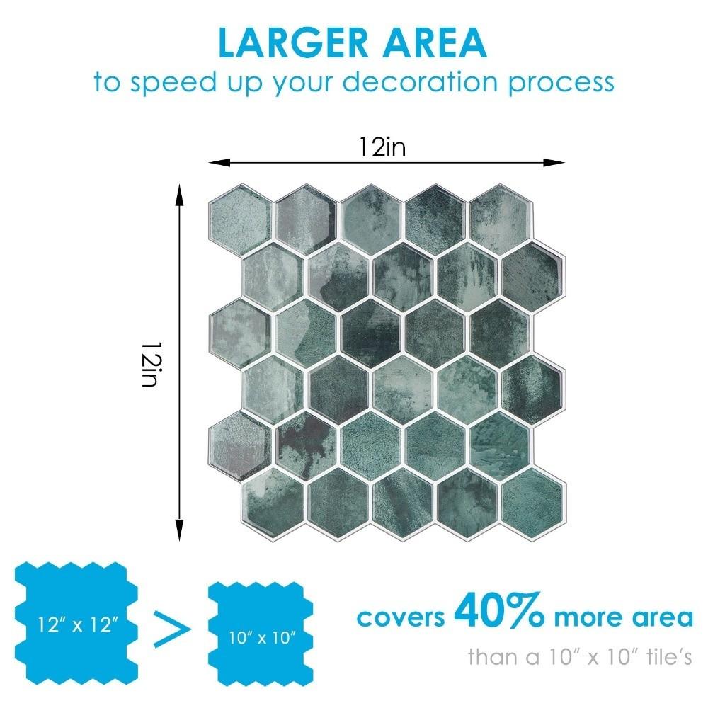Trendige selbstklebende Peel and Stick Spritzschutz Sechseck 12*12 Zoll Tapete Heimdekor 3D Klebefliese für Küche Badezimmer