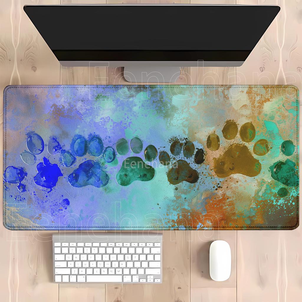 Large Mouse Pads Cute Dog Paw Print MousePad Desk Pad Gaming Mousepad Mouse Mat Stitched Rubber Computer Keyboard LaptopDeskmat