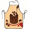 1pc Chocolate Cake with Strawberries Print Apron, Durable and Easy To Clean, Adjustable Waistband, Polyester Material, for Kitchen Cooking, Gardening,