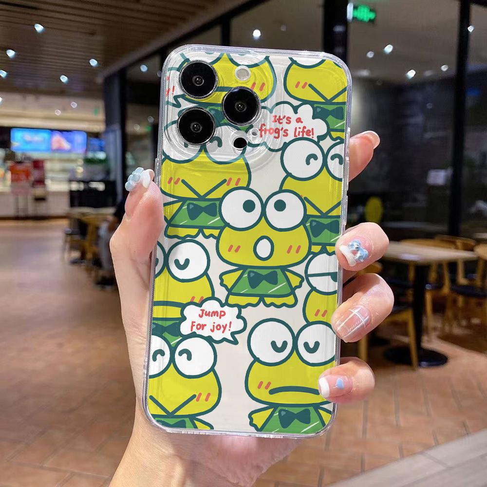 Cute Keroes Keroppies Phone Case for iPhone 17 Air 16 15 14 Plus 13 12 11 Pro Max X Xs XR 8 e Soft TPU Transparent Cover