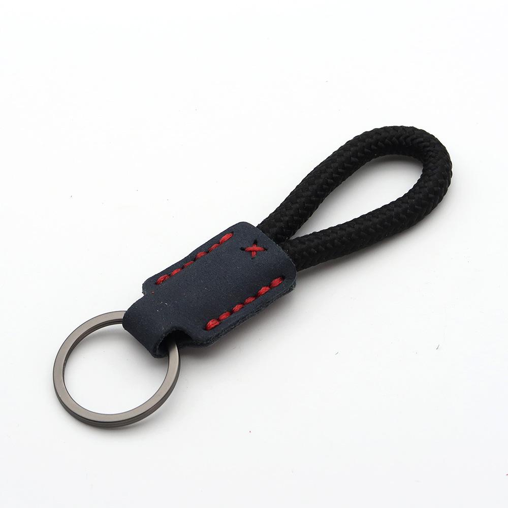 Handmade Genuine Leather Key Chain Pendant - Frosted Leather, Multifunctional Lanyard, Creative Design Key Ring