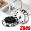 2pcs Stainless Steel Pool Bathtub Hair Catcher Stopper Bathroom Sink Strainer Waste Sink Filter Plug Kitchen Sink Accessorie