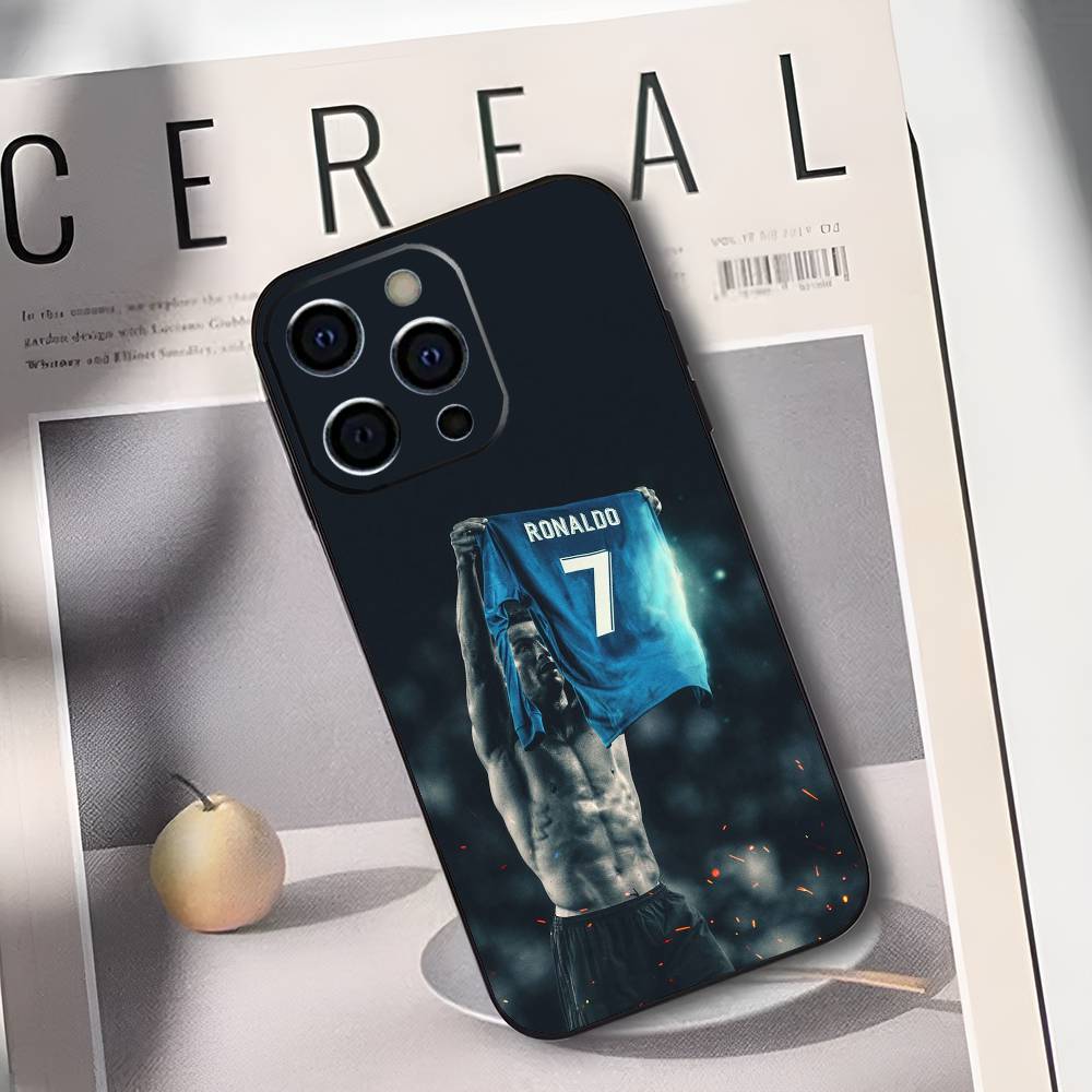 

Football R-Ronaldo Phone Case For iPhone 17,16,15,14,13,12,11 Plus,Pro Max,XS,Soft Black Cover iPhone15promax