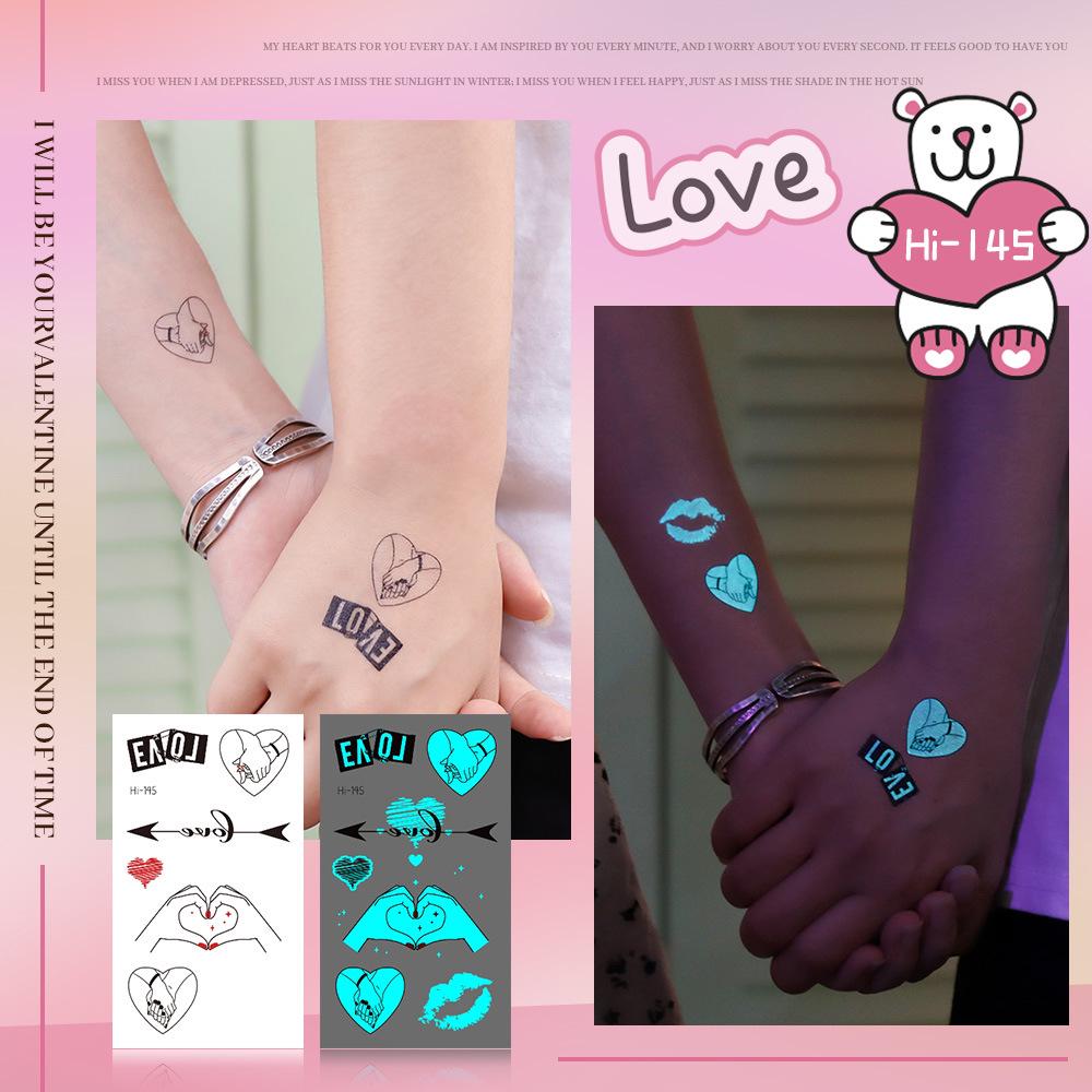 Ruikalong Blue Luminous Valentine s Day Love Tattoo Stickers 105x60 mm