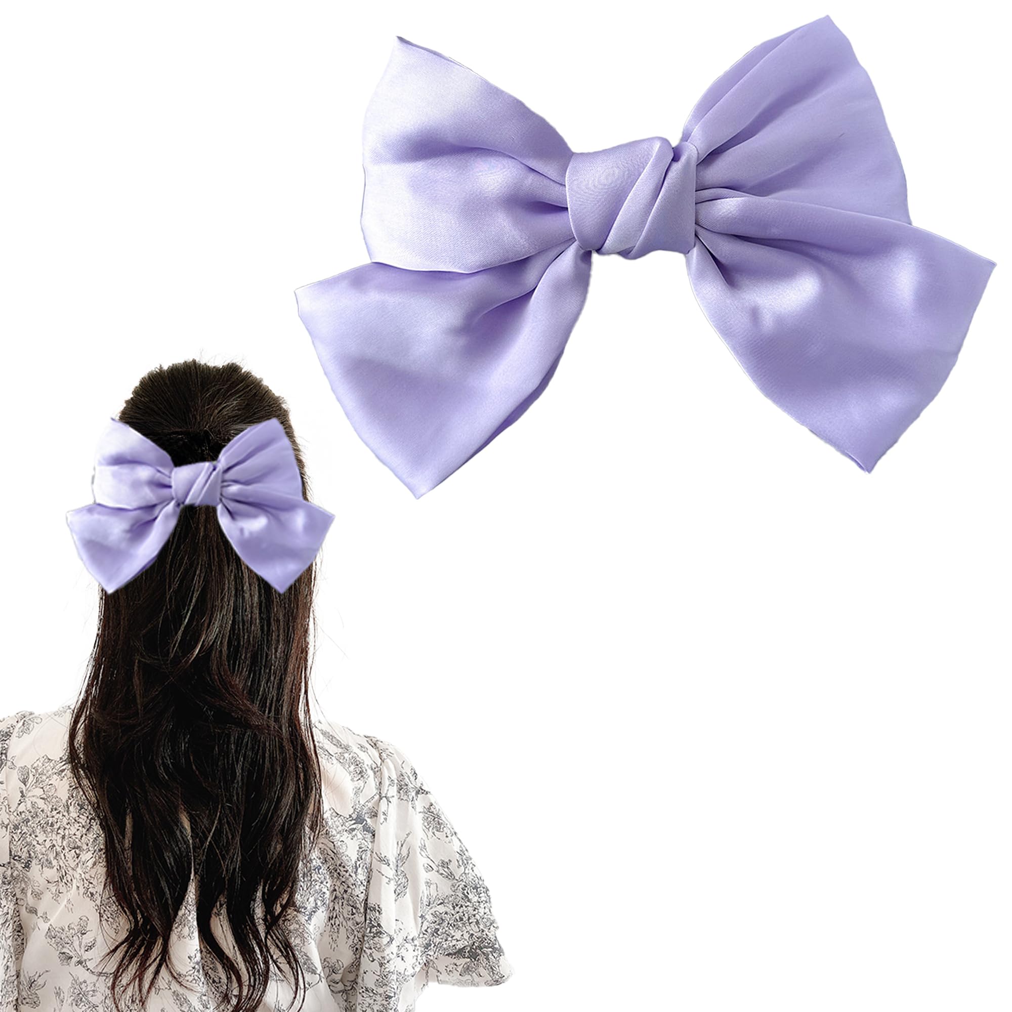 Большая заколка-бант Лавандовая [Товар]