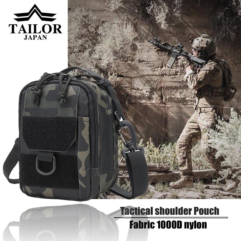 TAILOR JAPAN Shoulder Military Tactical Airsoft Camping Utility Small Item MOLLE 1000D Nylon Pouch, Pouch, Pouch, Pouch, Pouch, Pouch, Multi-Function