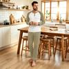 Men's Casual Loose Fit Raglan Sleeve Pajama Set for Sleep and