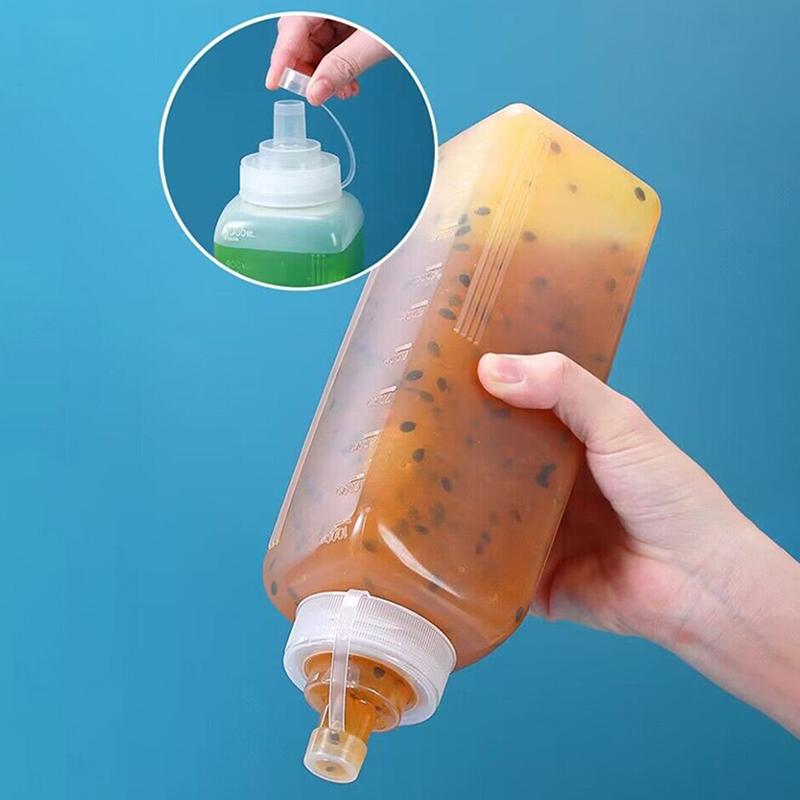 600/800/1000ML Squeeze Sauce Bottles Condiment Dispenser Large Mouth Dustproof Kitchen Seasoning Salad Sauce Olive Oil Bottle