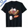 Funny Japanese Nigiri Sushi Sleepwalking Tee Men Women Short-sleev Fashion Graphic Tshirts Harajuku Casual Streetwear Tops Unisex