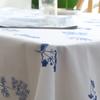 100% Cotton Embroidered Tablecloth, Floral Embroidery, Durable and Multi-Size Washable Table Cover for Party Picnic Home Decor, Wedding and Kitchen