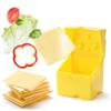 Plastic Sliced Cheese Storage Container with Lid And Holder Flip Top Butter Block Box Cheese Slice Saver Kitchen Organizer