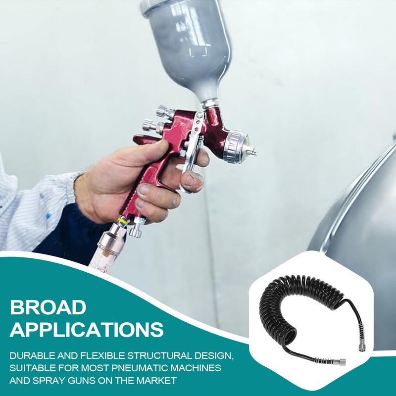 Coiled Air Hose Joint protection spring design Effectively prevent bending damage Air Tool Explosionproof and pressure-resistant