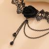 Women Leg Chain 3D Rose Decor with Elastic Band Tassel Chain Faux Crystal Pendant Leg Jewelry Wedding Night Club Party Thigh Garter
