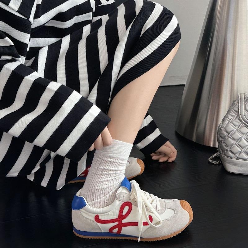 Leather retro women's spring new versatile casual ballet running sports shoes