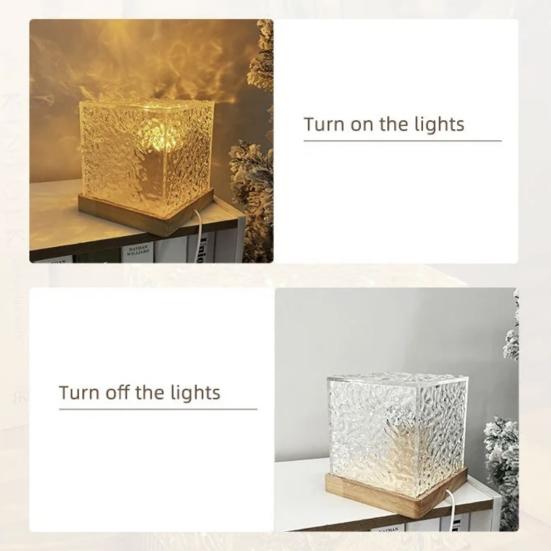Ocean Wave Projector Table Light with Remote 16 Colors Changing Water Ripple Projection Night Lamp Kids Room Bedroom Bathroom Decorative Ambient Light