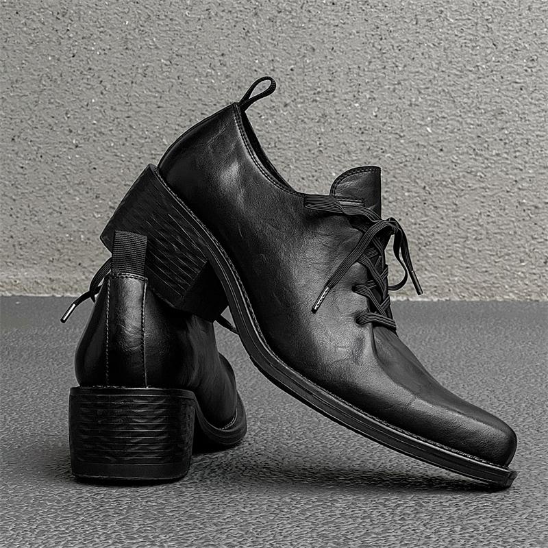 2025New Genuine Leather Casual Derby Shoes Men British Style Comfy Platform Lace-up Business Shoe Handmade Designer Tooling Shoe