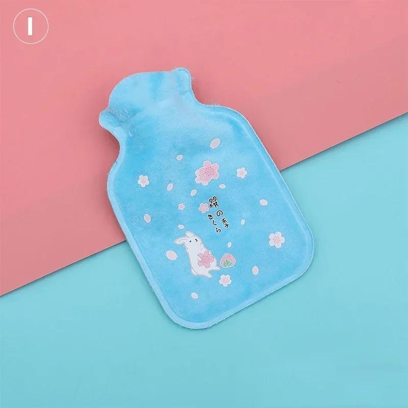 1pc Tummy Warmers Hot Water Bottle Rubber Bag Cute Cartoon Warm Relaxing Safe Heat Cold Large Plush Cloth Hot Water Bag