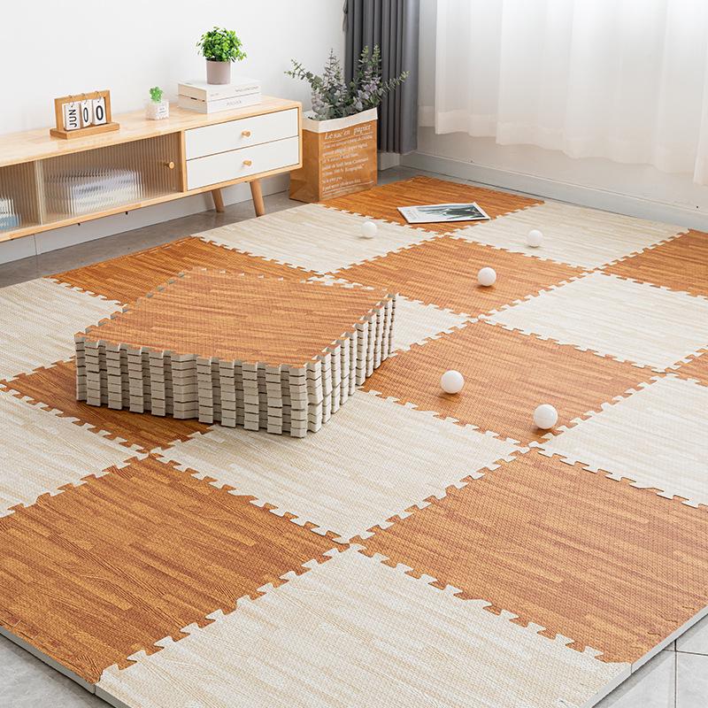 Wood Grain Foam Interlocking Crawling Mat for Children - Thickened Tatami Carpet for Home Use