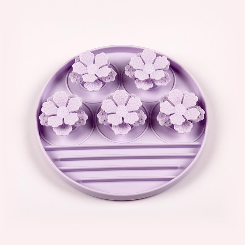 Tapete Redondo de Silicone para Alimentação Lenta de Animais de Estimação Tapete para Lamber para Cães Tapete Anti-Sufocamento para Alimentação Lenta de Gatos Tigela para Alimentação Lenta de Cães Suprimentos para Animais de Estimação
