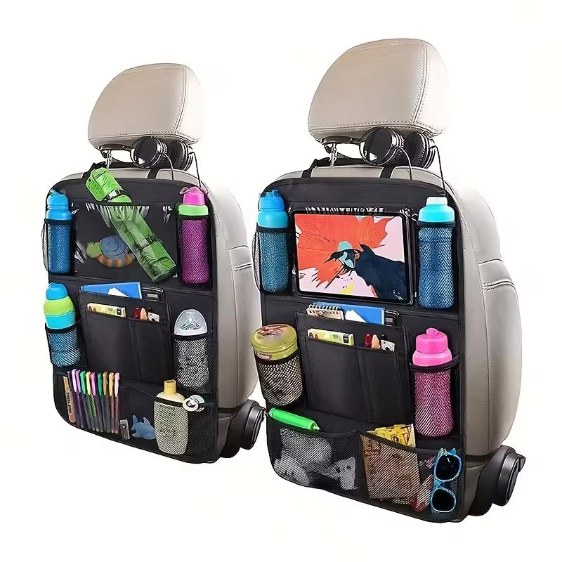 Car Seat Storage Organizer Multifunctional Oxford Fabric Car Back Multi Pocket Storage Bag With Touch Screen Tablet Holder