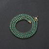 4mm Copper Necklace, European and American Hip-hop Green Zircon Fashion Personalized Tennis Chain, Men's and Women's Full Zirconium Necklace