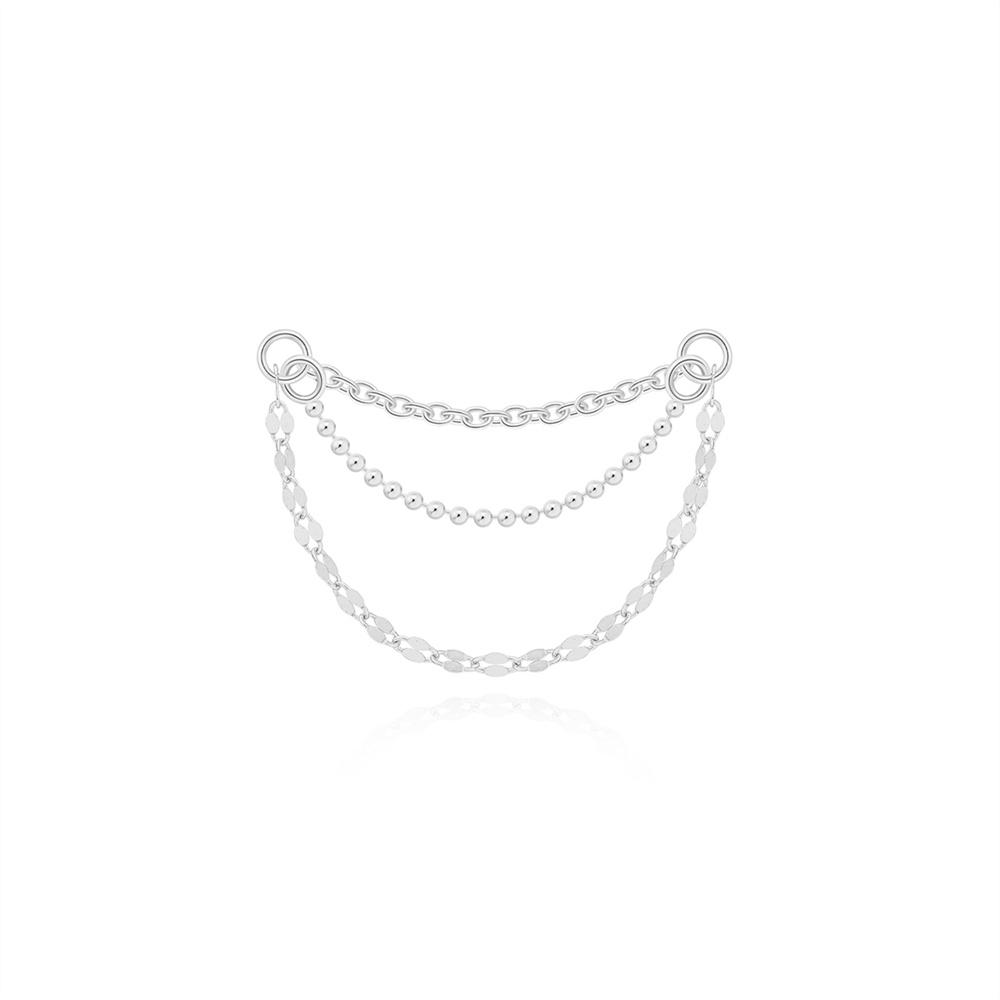 AIDE 1PC 925 Silver Zircon Piercing Chain Fit For Earring Hoops Ear Bone Studs DIY y2K Lucky Red Koi Fish Jewelry Accessories