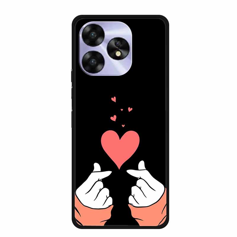 For Umidigi A15c A15 Case Painted Black Bumper TPU Soft Silicone Phone Cover For Umidigi A15 Cases A 15 15T Coque Funda Capa Cat