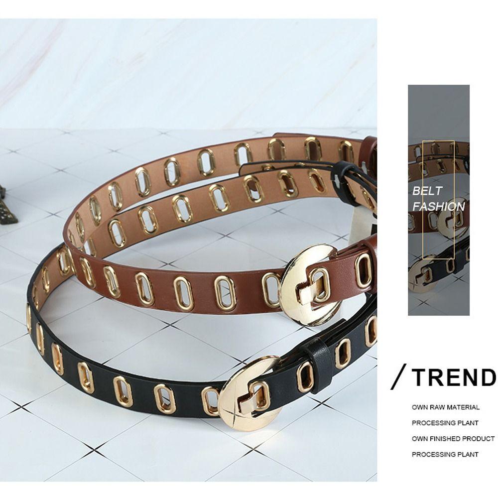 Alloy Pin Buckle Belt PU Leather Waist Strap Fashion Waistband  Decor Accessories